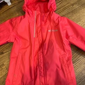 Girls Hot Pink Columbia Rain Jacket Size XXS